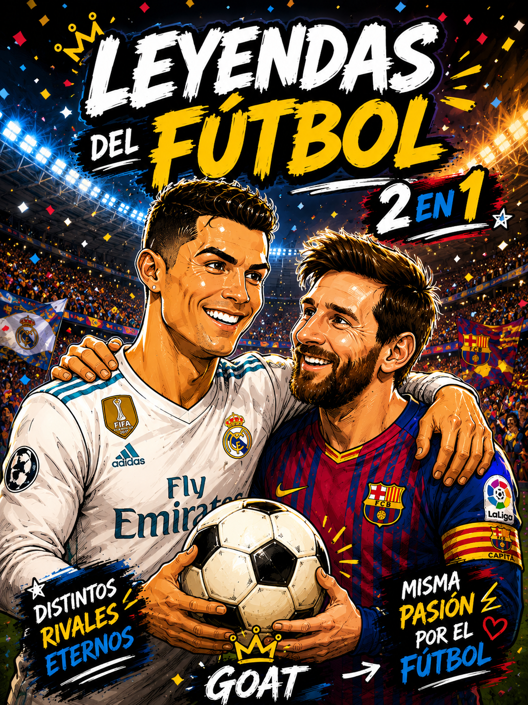 🏆 PACK LEYENDAS DEL FÚTBOL (Incluye Messi + Cristiano Ronaldo)